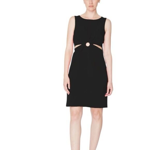 Julia Jordan O-Ring Sleeveless Sheath Black Dress Size 12 - Picture 1 of 15